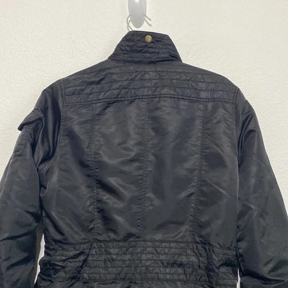 ASOS Black Long Line Long Sleeve Utility Jacket Size 4 - Picture 7 of 10